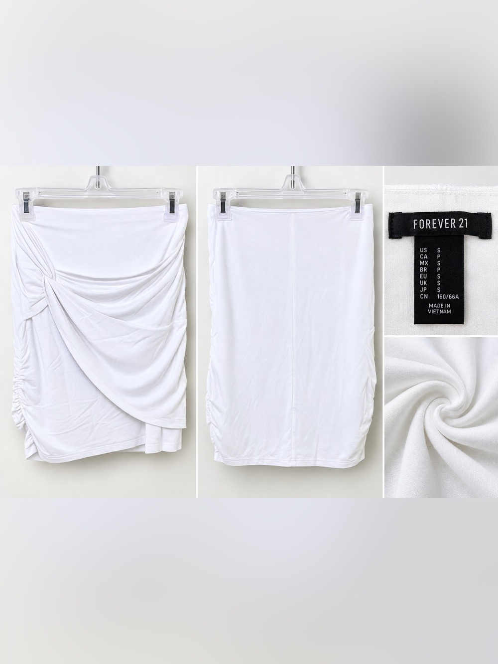 🤍 Forever 21 White Ruched Wrap Mini Skirt 🤍